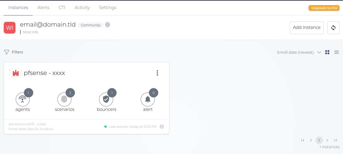 instance on the dashboard at app.crowdsec.net