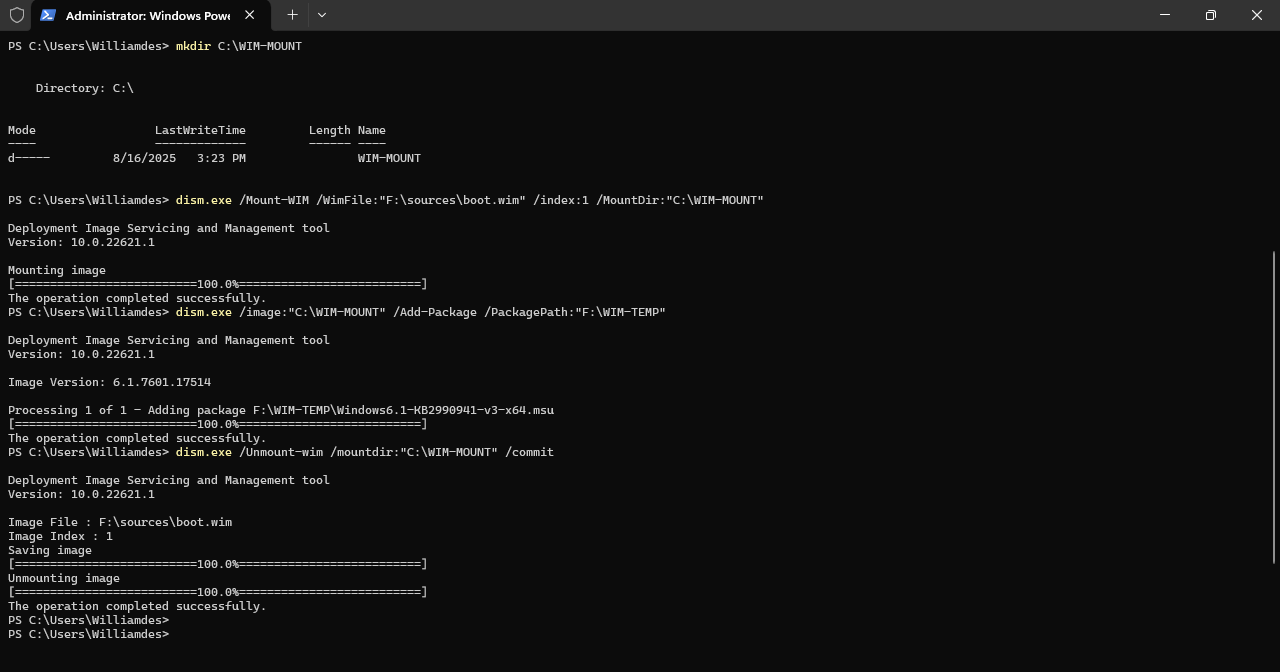 Update boot.wim index 1